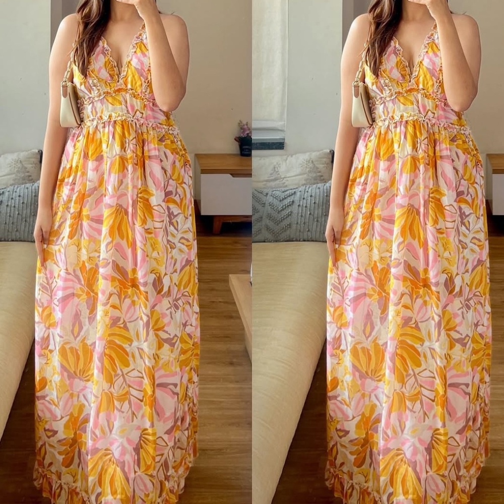 Moon Orchid Floral Dress